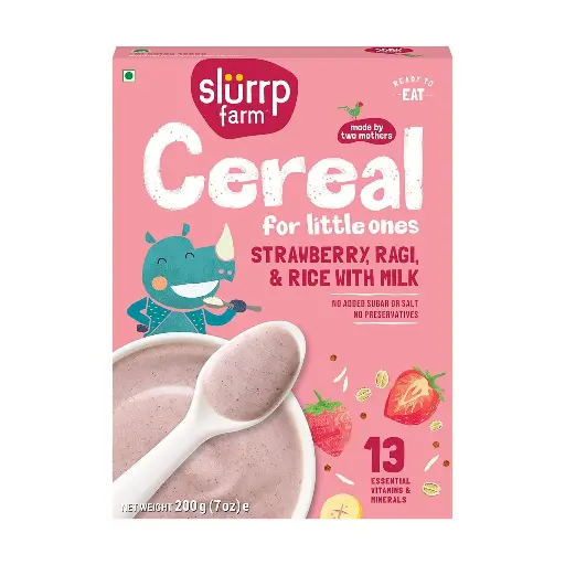 [SLF-01] Slurrp Farms Cereal: Ragi, Rice & Strawberry with Milk (20x200 gms)